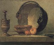 Bowl two onion copper clepsydras and knife Jean Baptiste Simeon Chardin